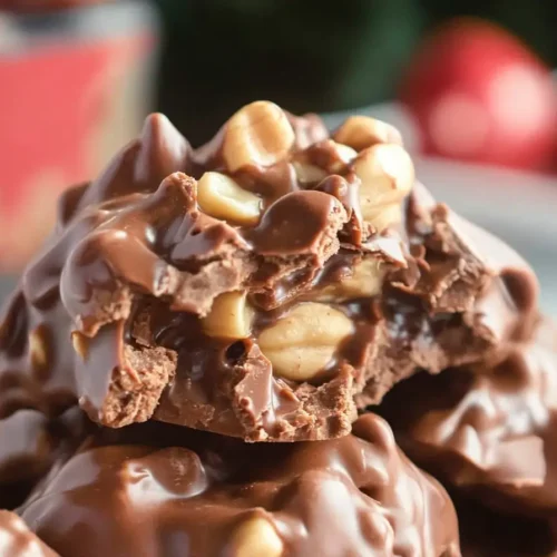 Homemade Peanut Clusters Recipes on Wooden Table